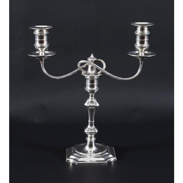 Antique Sterling Silver Candelabras attributed to Elkington & Co., 1903, Set of 2 For Sale - Image 3 of 18
