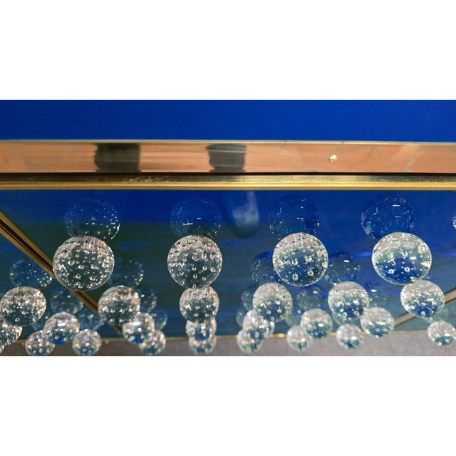 Blue Handmade Italian Brass and Murano Glass Sideboard with 120 Spheres from Justfurnituress SRL For Sale - Image 8 of 12