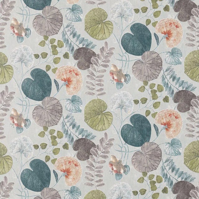 Harlequin Dardanella Fabric in Seaglass/Russet For Sale