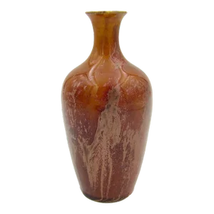 Antique Bernard Moore English Art Pottery Vase With Metallic Aventurine Glaze Accents