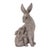 Modern Stone Rabbit with Baby Bunny Figurine (Set of 2) For Sale - Image 3 of 5