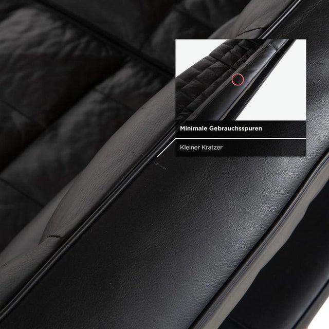 Three-Seater Sofa in Black Leather from de Sede For Sale - Image 13 of 18