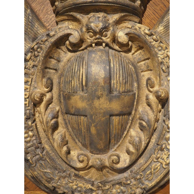 Antique Gilded Cast Iron Coat of Arms Plaque, the House of Savoy, C. 1900 For Sale - Image 13 of 13