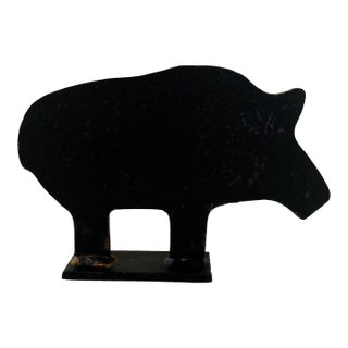 Vintage Cast Iron Pig Silhouette Door Stop For Sale