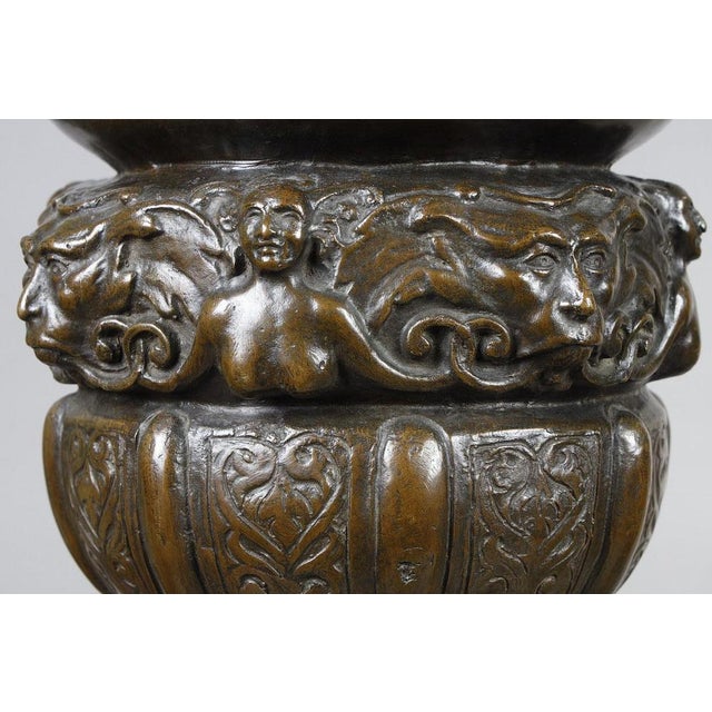 Large Renaissance Style Andirons in Patinated Bronze, 1880S, Set of 2 For Sale - Image 13 of 18