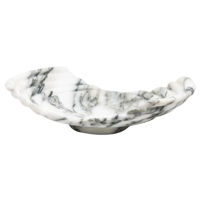 Small Wave Tray in Arabescato Marble For Sale