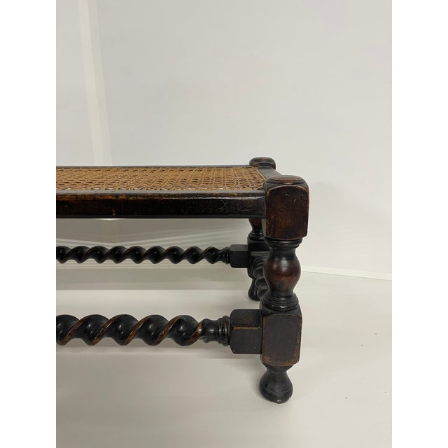 Antique English Barley Twist Jacobean Style Footstool Bench/Ottoman For Sale In New York - Image 6 of 10