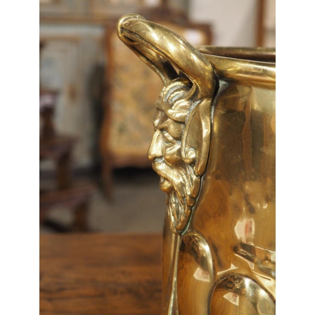 Circa 1900 Polished French Brass Folk Art Wine Cooler or Jardiniere For Sale - Image 4 of 18