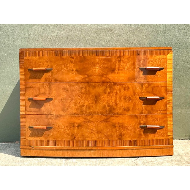 Vintage Deco Burl Wood Chest of Drawers For Sale - Image 10 of 12