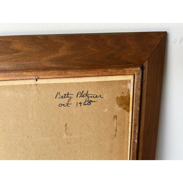 1960's Betty Pletzner Violin Music Instrument Impressionist Oil Painting, Framed For Sale - Image 11 of 13