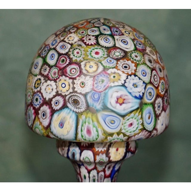 Exquisite Antique Murano Millefiori Italian Glass Mushroom Table Lamps, 1950s, Set of 2 For Sale - Image 15 of 18