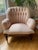 1990s Custom Tufted Wingback Chair and Ottoman in Pink by Oscar De La Renta For Sale - Image 5 of 12