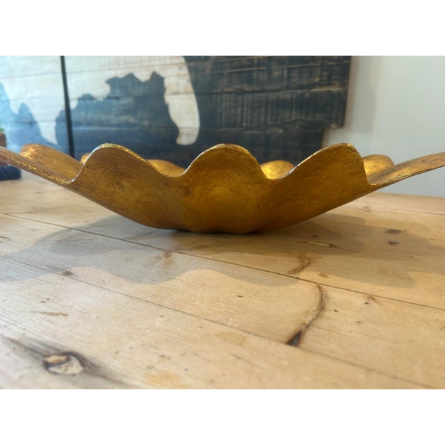 1950s Gilt Florentine Papier-Mâché Shell Bowl For Sale In San Francisco - Image 6 of 6