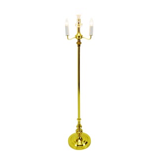 Vintage 4 Light Brass Colored Candelabra Floor Lamp For Sale