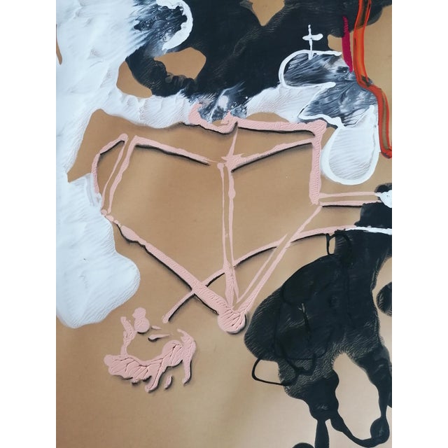 Piatinus 2018 acrylic pastel paper 100x140x1 acrylic drops on paper composition extracted from animals subjects volumes...