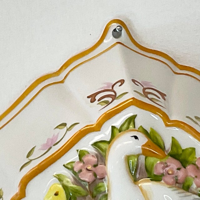 Ceramic 1986 Coastal French Le Cordon Blue Flora and Goose Porcelain Mold & Wall Decor. For Sale - Image 7 of 10