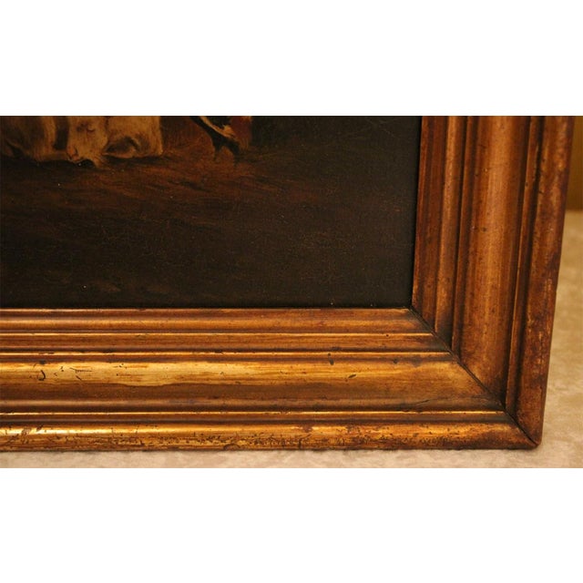 Stable Scene with Animals, 1700, Oil on Wood, Framed For Sale - Image 7 of 9