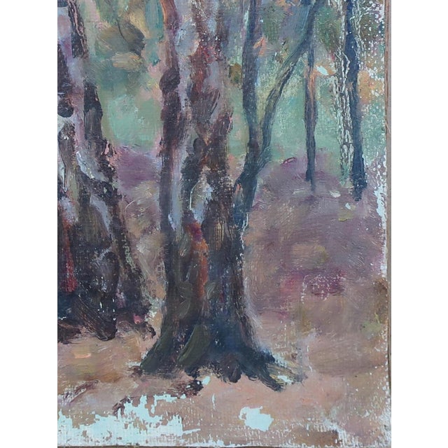 Impressionist Forest Oil Painting, Ukrainian Artist Sokolovsky, 1970s 30-23 For Sale - Image 6 of 6