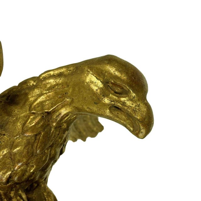 Ornamental & Decorative Materials Unknown, Carved and Gilded Wooden Eagles, 1800s, Gold Leaf & Pinus Cembra, Set of 2 For Sale - Image 7 of 9