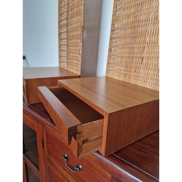 Bedside Tables with Vienna Straw Panels attributed to Hans J. Wegner for Getama, 1950s, Set of 2 For Sale - Image 17 of 18
