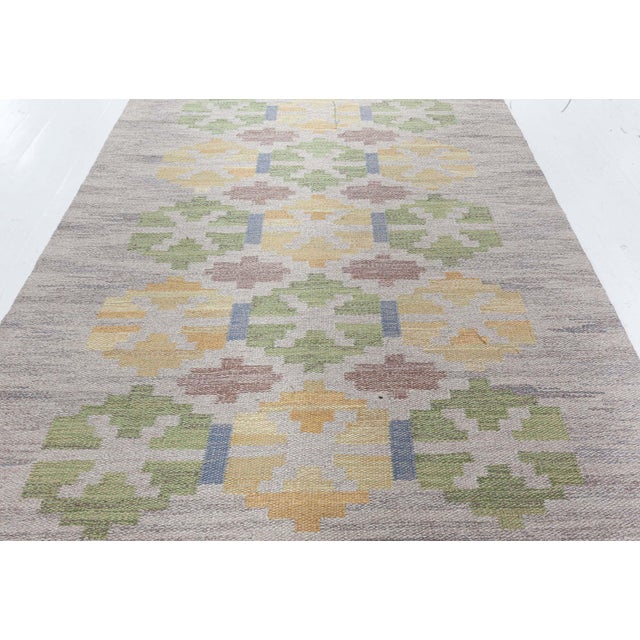 Doris Leslie Blau Vintage Swedish Flat Woven Rug by Judith Johansson For Sale In New York - Image 6 of 10
