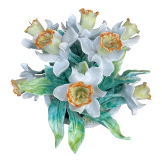 Vintage Italian Capodimonte Porcelain Floral Bouquet Arrangement For Sale