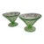Vintage 1930's Depression / Uranium Glass Federal Glass Paneled Optic Sherbets (2) For Sale