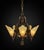 1930s Mid-West Mfg. Soleure Series Art Deco 6-Light Slip Shade Chandelier in Cast Bronze For Sale - Image 15 of 15
