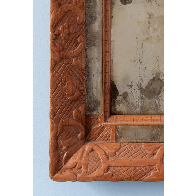 Early 18th Century French Regency Carved Wood Crested Mirror For Sale - Image 5 of 10