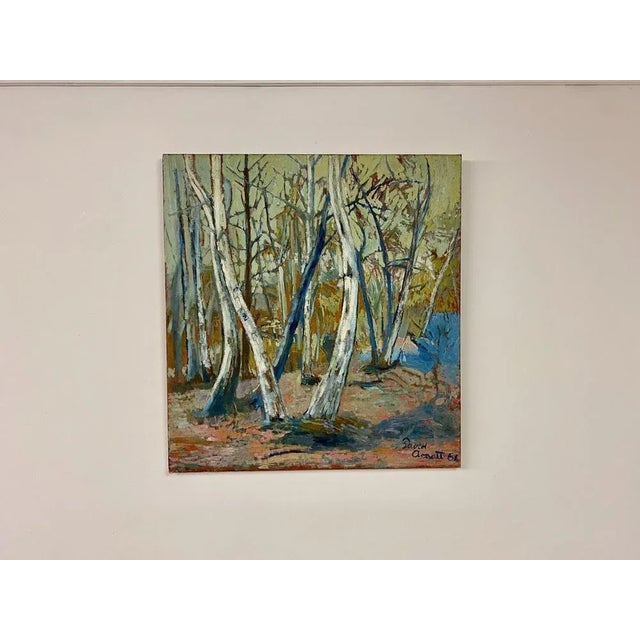 Trees, 1960s, Oil on Canvas, Framed For Sale - Image 8 of 10