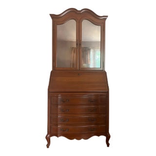 Maddox of Jamestown Louis XV Secretary Desk With Mirrored Hutch For Sale