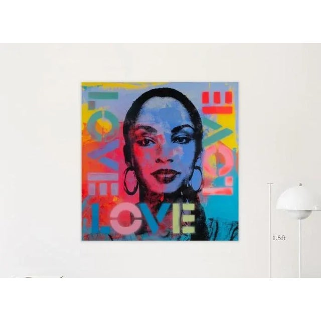 Sade Graffiti Pop Art. Acrylic and silkscreen on canvas. Ready to hang with signature at the back.