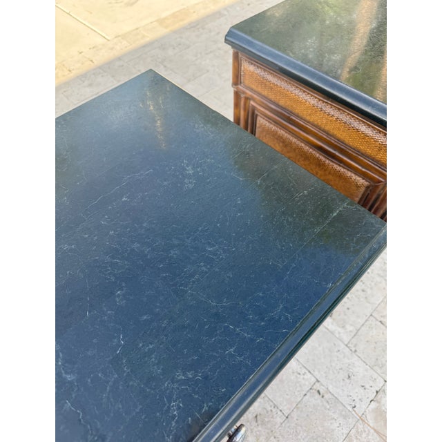 Thomasville Ernest Hemingway Kilimanjaro Collection Black Fossil Stone Top Chest - Set of 2 For Sale - Image 12 of 12