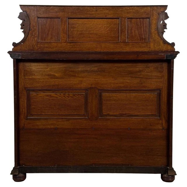 19th Century English Pollard Oak Sideboard with Bevelled Mirror For Sale - Image 9 of 15