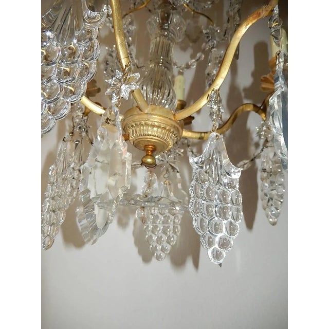 Metal French Crystal Baccarat Style Grape Cluster Chandelier For Sale - Image 7 of 11