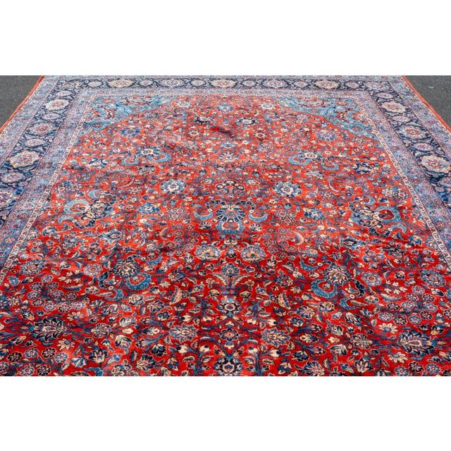 Antique Approx. 10 X 20 Large Wool Oriental Rug For Sale - Image 11 of 18