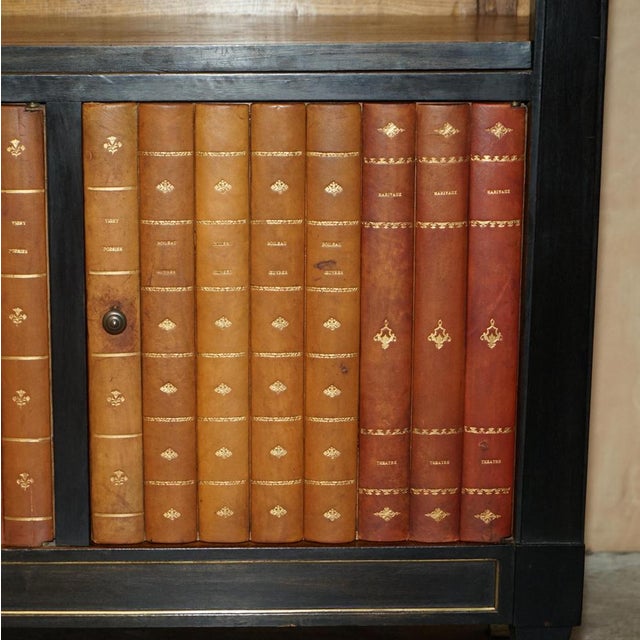 Brown Antique French Bookcase with Marble Top For Sale - Image 8 of 18