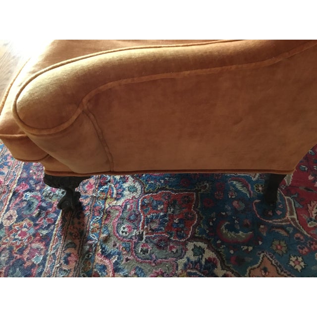 1930s Vintage Velvet Sofa For Sale - Image 4 of 8