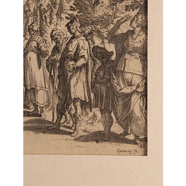 Baroque Agostino Carracci Engraving of Stage Set for the Marriage of Ferdinand De Medici and Christine of Lorraine in Florence 1589s. For Sale - Image 3 of 7