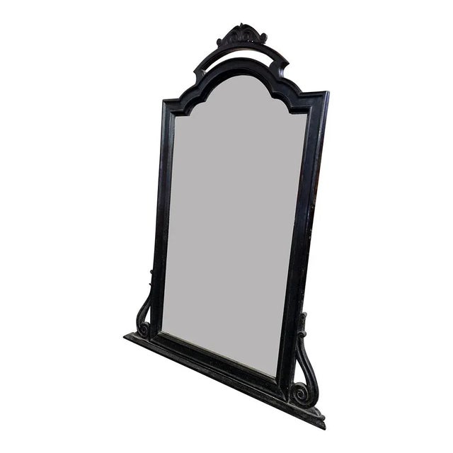 Black lacquered wooden mirror Dimensions (wxdxh) 112 x 3 x 90 cm