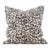 One Black and White Leopard Print Feather Velvet Pillow, 21 Inches Square For Sale