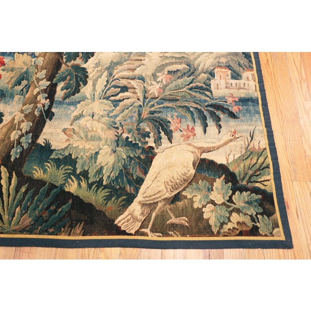 Nazmiyal Collection 18th Century French Aubusson Tapestry 5 Ft 8 in X 7 Ft 7 In For Sale - Image 10 of 11
