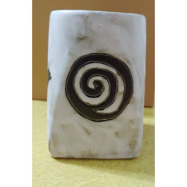 Tribal Vintage Square Stoneware Tribal Motif Mara Mug, Made in Mexico For Sale - Image 3 of 6