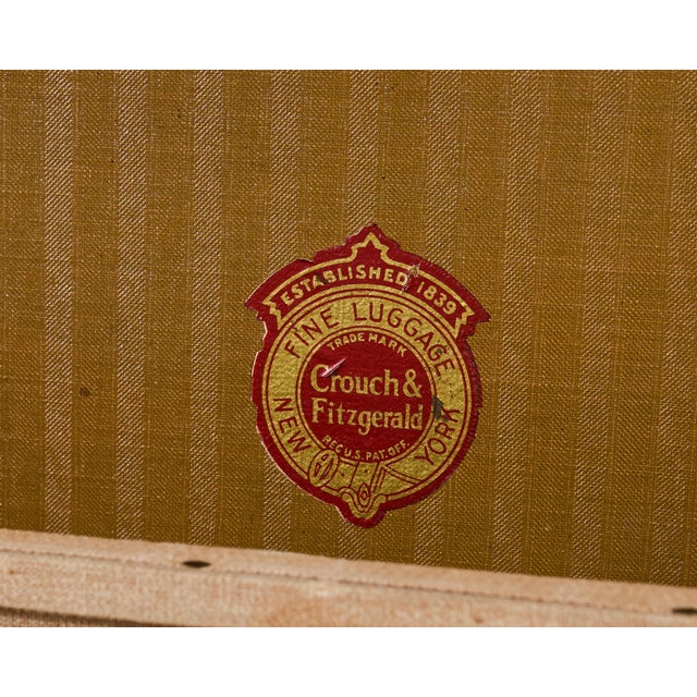 Metal Louis Vuitton Style Steamer Hat Trunk by Crouch & Fitzgerald For Sale - Image 7 of 18