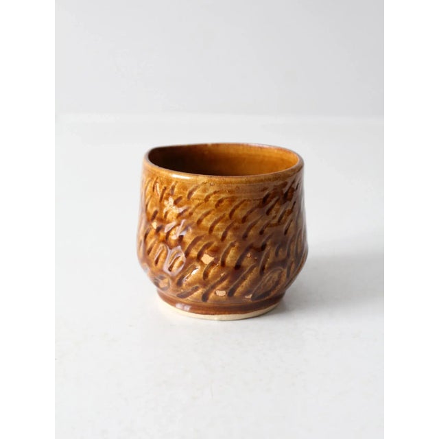 Vintage Studio Pottery Bowl With Spout For Sale - Image 4 of 10