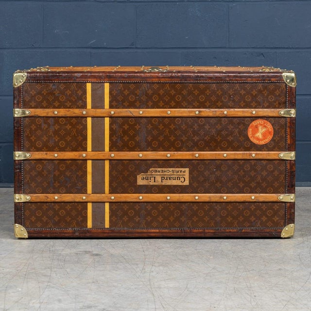 Brown Antique French Trunk in Monogram Canvas from Louis Vuitton, 1920 For Sale - Image 8 of 18
