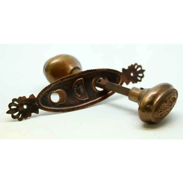 Mid 20th Century Mid 20th Century Bronze Oval Door Knob Set - 3 Pieces For Sale - Image 5 of 6