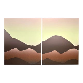 Jack Duganne - Post Modernist Diptych Landscape Serigraph, Signed/Camilla Engström/Nicolas Party For Sale