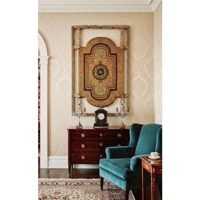 Green ​Vintage John-Richard Neoclassical Medallion Wall Panel – Laurel Leaf Iron Frame For Sale - Image 8 of 10