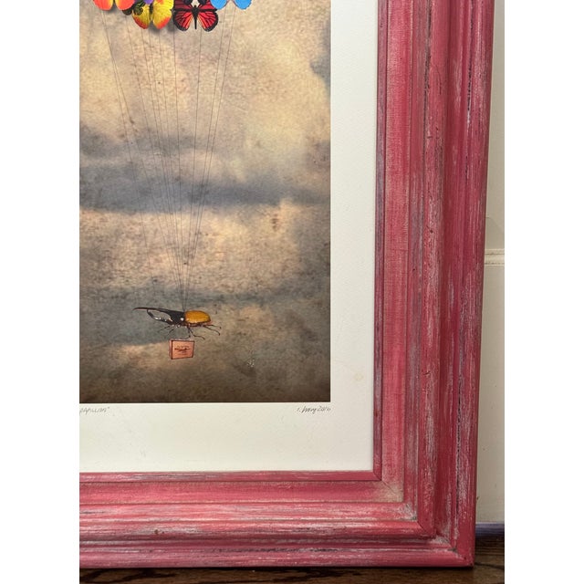 2016 Jennifer Ivory 'Air Papillion' Print With Butterfiles & Hurcules Beetle Motif - Framed For Sale In Seattle - Image 6 of 15
